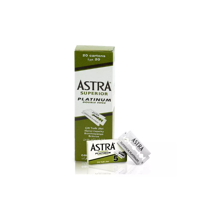 Astra Green Superior Platinum Double Edge Safety Razor Blades 20x5 100 Blades
