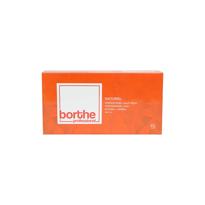 Borthe Professional Hot Film Hot Removal Wax Block  Medium 500ml Natural Orange