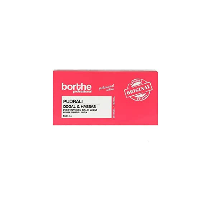 Borthe Professional Hot Film Hot Removal Wax Block  Medium 500ml Sensitive Pink Powdered