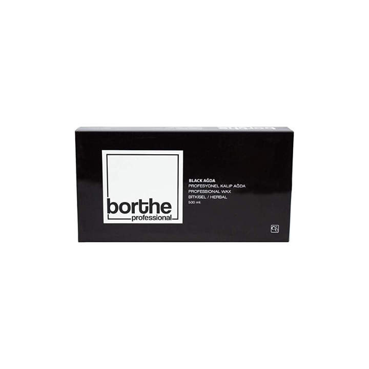 Borthe Professional Hot Film Hot Removal Wax Block Ultra Insentive 500ml Black