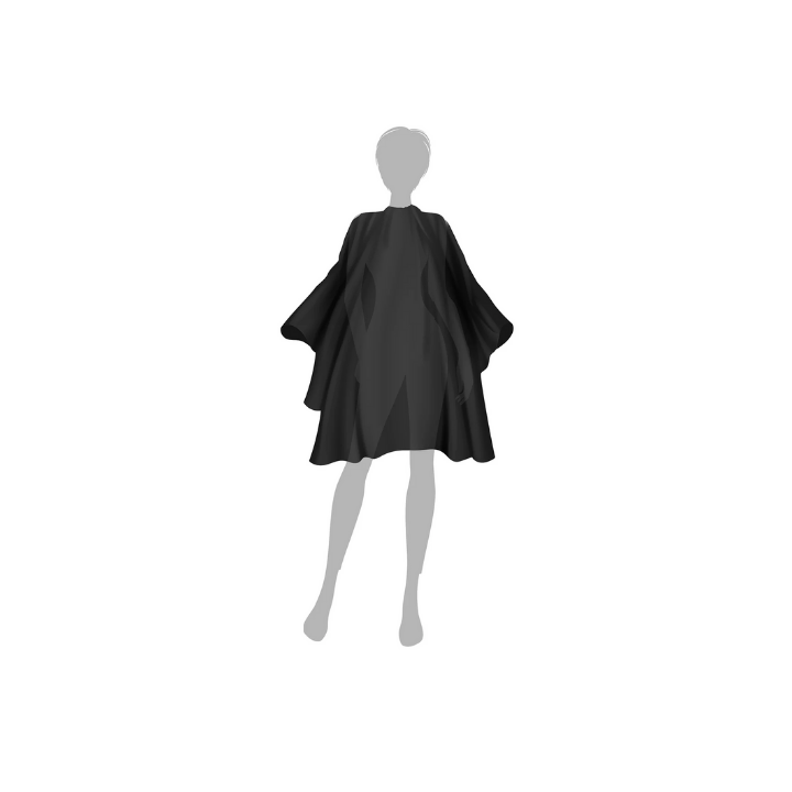 Black MonoDry Disposable Gown / Large Apron / Very Large Cape - 110x140 cm (Pack of 50)
