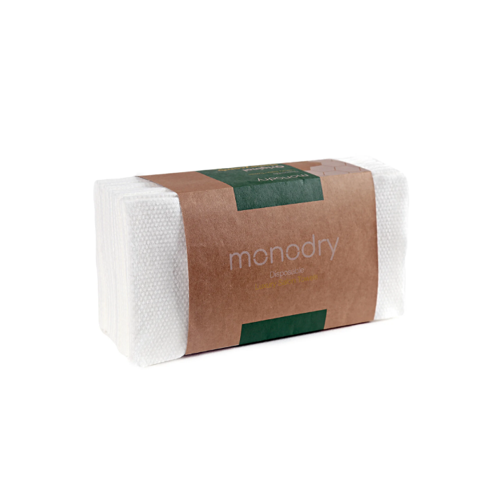 MonoDry Disposable (Biodegradable) Honeycomb Luxury Hair Towel Ultra Absorbent 40x80 cm (Pack of 50)